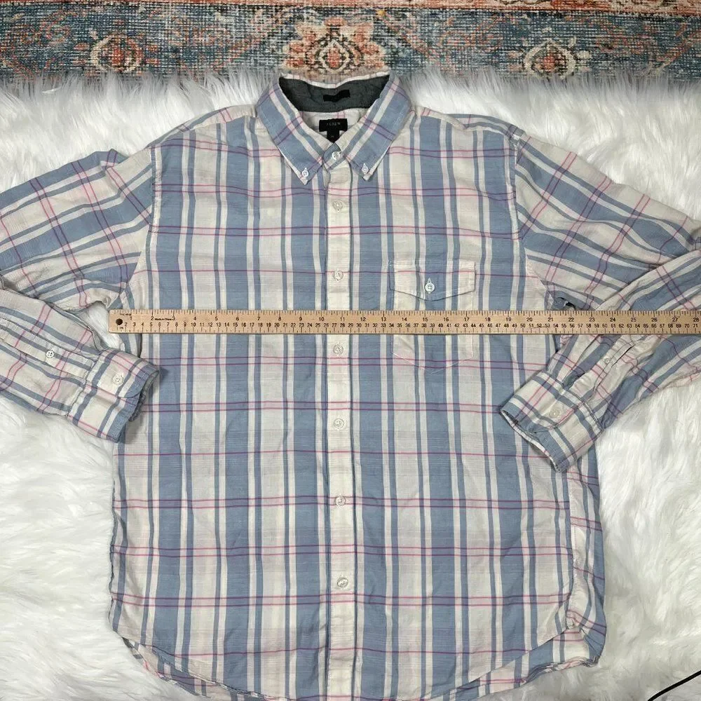 J Crew Mens Shirt XL Slim Fit Plaid Long Sleeve